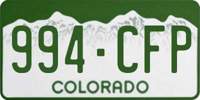 CO license plate 994CFP