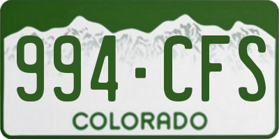 CO license plate 994CFS