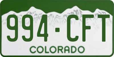 CO license plate 994CFT