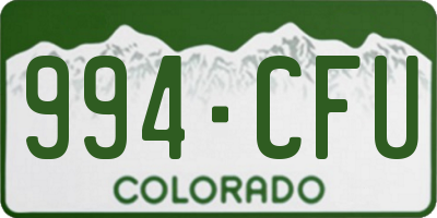 CO license plate 994CFU
