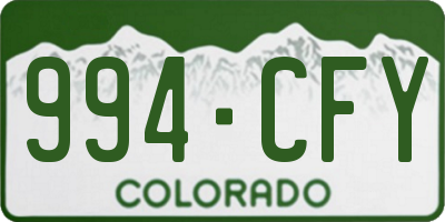 CO license plate 994CFY