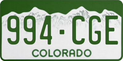CO license plate 994CGE