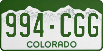 CO license plate 994CGG