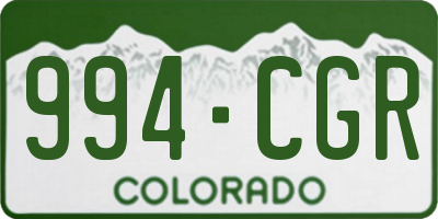 CO license plate 994CGR