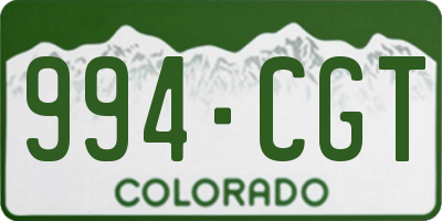 CO license plate 994CGT