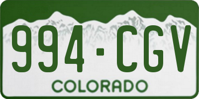 CO license plate 994CGV