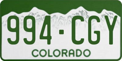 CO license plate 994CGY