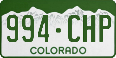 CO license plate 994CHP