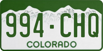 CO license plate 994CHQ