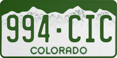 CO license plate 994CIC
