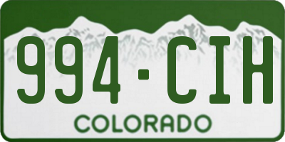 CO license plate 994CIH
