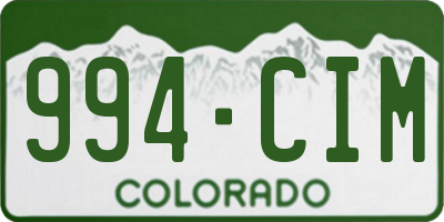 CO license plate 994CIM