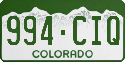 CO license plate 994CIQ