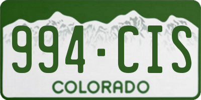 CO license plate 994CIS