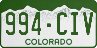 CO license plate 994CIV
