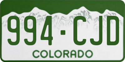 CO license plate 994CJD