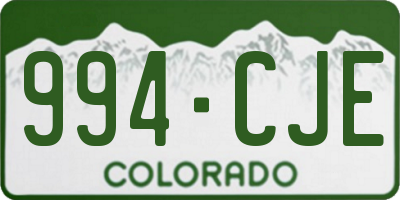 CO license plate 994CJE