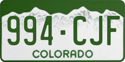 CO license plate 994CJF