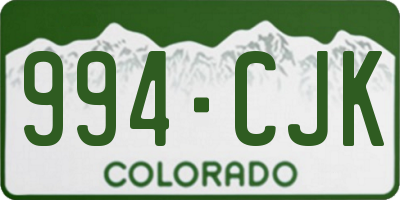 CO license plate 994CJK