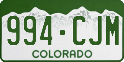 CO license plate 994CJM