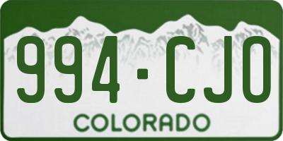 CO license plate 994CJO