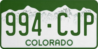 CO license plate 994CJP