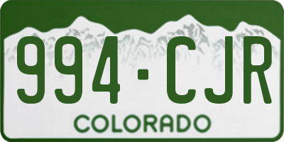 CO license plate 994CJR
