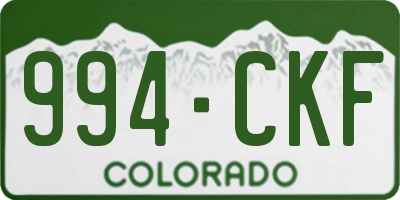 CO license plate 994CKF