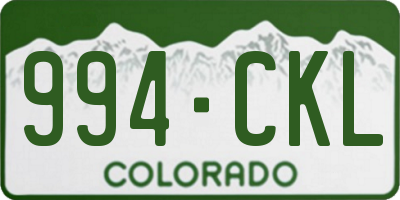 CO license plate 994CKL