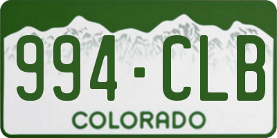 CO license plate 994CLB