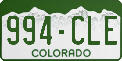 CO license plate 994CLE