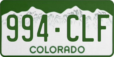 CO license plate 994CLF