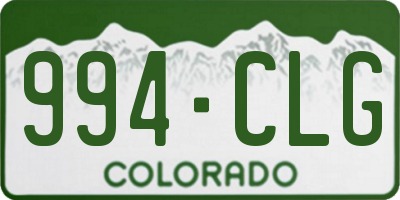 CO license plate 994CLG