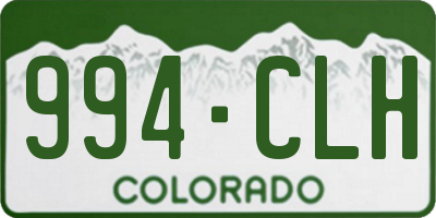 CO license plate 994CLH