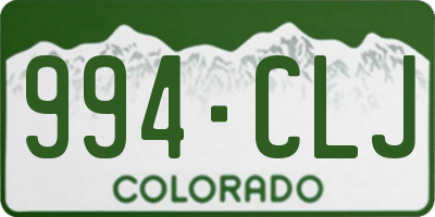 CO license plate 994CLJ