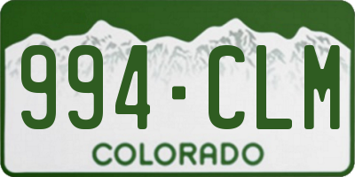 CO license plate 994CLM
