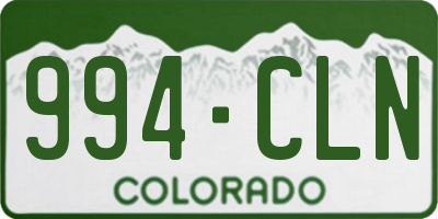 CO license plate 994CLN