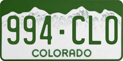 CO license plate 994CLO