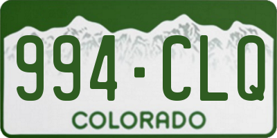 CO license plate 994CLQ