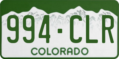 CO license plate 994CLR