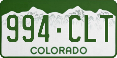 CO license plate 994CLT