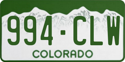 CO license plate 994CLW
