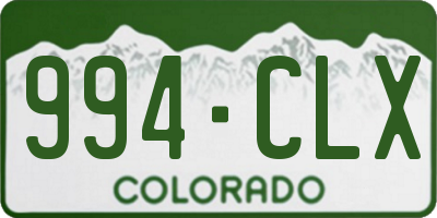 CO license plate 994CLX
