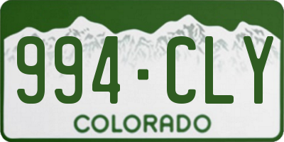 CO license plate 994CLY