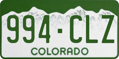 CO license plate 994CLZ