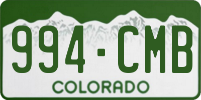 CO license plate 994CMB