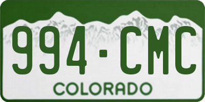 CO license plate 994CMC