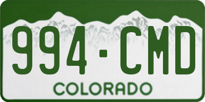 CO license plate 994CMD