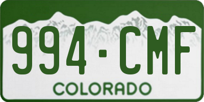 CO license plate 994CMF