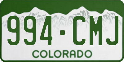 CO license plate 994CMJ